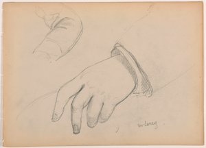 Disegno, George D. Seney, studio di mano e braccio; verso: piede sinistro, 1881 da Daniel Huntington