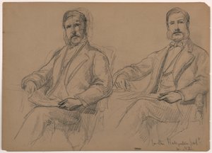 Disegno, Julius Hallgarten seduto, due studi; verso: Mr. Hunt in piedi, 1884 da Daniel Huntington