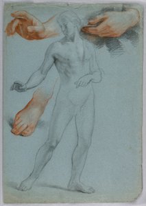 Disegno, Nudo maschile in piedi, Separ, 1858 da Daniel Huntington