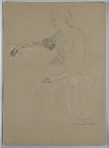 Disegno, signora William Wright e figlio, 1857 da Daniel Huntington
