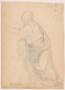 Disegno, Donna vestita che tende la mano, da Mariotto Albetinelli, 1844 da Daniel Huntington