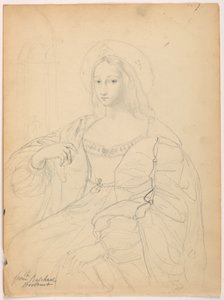 Disegno, Figura seduta in abito di corte dopo il ritratto di Jeanne D