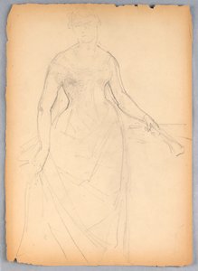 Disegno, schizzo per un ritratto di Bella Worsham, 1878