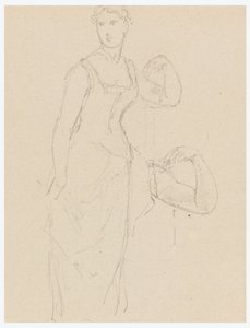 Disegno, schizzo per un ritratto di Bella Worsham, 1878 da Daniel Huntington