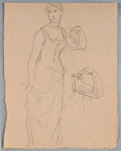 Disegno, schizzo per un ritratto di Bella Worsham, 1878 da Daniel Huntington