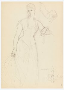 Disegno, schizzo per un ritratto di Bella Worsham, 1878 da Daniel Huntington
