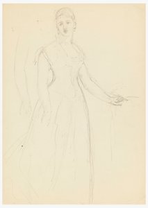 Disegno, schizzo per un ritratto di Bella Worsham, 1878 da Daniel Huntington