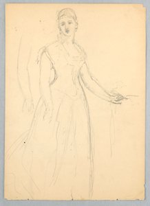 Disegno, schizzo per un ritratto di Bella Worsham, 1878