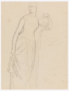 Disegno, schizzo per un ritratto della signora Bella Worsham, 1878