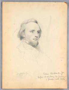 Disegno, schizzo della testa di Peter Richards per il suo ritratto, 1849 da Daniel Huntington