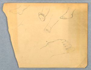 Disegno, Studi del piede sinistro di un bambino, 1845-55 da Daniel Huntington