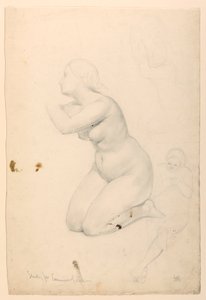 Disegno, studio per la "Comunione degli infermi", 1844-45 da Daniel Huntington