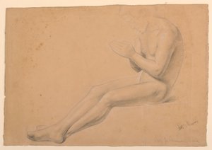 Disegno, studio per la "Comunione degli infermi", 1844-45 da Daniel Huntington