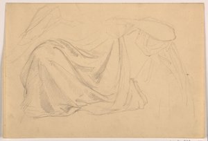 Disegno, studio per "Giustizia e pace", panneggio, 1878-86