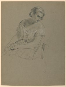 Disegno, studio per il "Ricevimento di Martha Washington", 1860 da Daniel Huntington