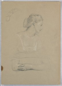 Disegno, studio per il "Ricevimento di Martha Washington", 1860 da Daniel Huntington