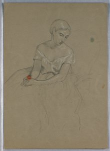 Disegno, studio per il "Ricevimento di Martha Washington", 1860 da Daniel Huntington