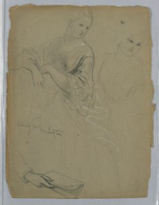 Disegno, studio per il "Ricevimento di Martha Washington", 1869 da Daniel Huntington
