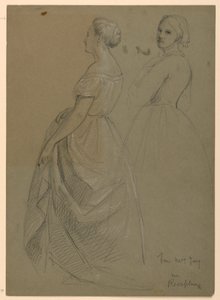 Disegno, studio per "Il ricevimento di Martha Washington", 1860 da Daniel Huntington