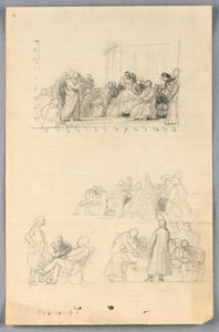 Disegno, studio per "Gruppo scientifico", 1858 da Daniel Huntington