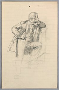 Disegno, studio per "Gruppo scientifico", 1858 da Daniel Huntington