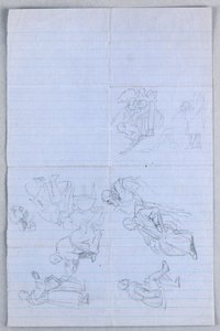 Disegno, studio per "Gruppo scientifico", 1858 da Daniel Huntington