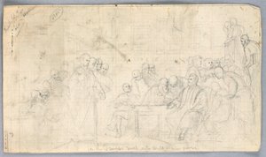 Disegno, studio per "Gruppo scientifico", 1858 da Daniel Huntington