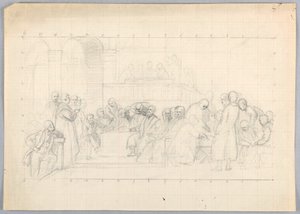 Disegno, studio per "Gruppo scientifico", 1858 da Daniel Huntington