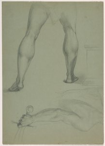 Disegno, Due studi anatomici, 1850 ca. da Daniel Huntington