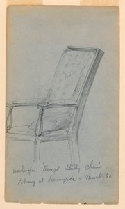 Disegno, Studio di Washington Irving, 15 marzo 1860 da Daniel Huntington