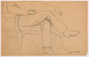 Disegno, William H. Macy seduto, parte inferiore del corpo; verso: mano destra, 1884 da Daniel Huntington