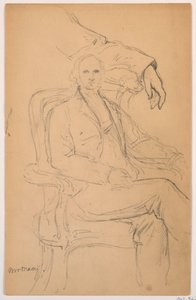 Disegno, William H. Macy seduto, studio del braccio sinistro separato, 1884 da Daniel Huntington