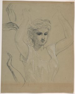 Disegno, Donna con le mani alzate A, 1844-45 da Daniel Huntington