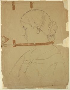 Disegno, Donna di profilo, modella a Roma, 1840 da Daniel Huntington