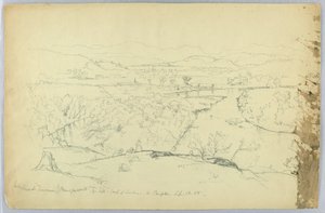Guardando verso la Franconia e il fiume Pemigewasset dalla collina a sud di Sanborn - W. Campton