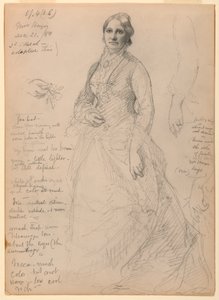 Mrs. Rutherford B. Hayes in Piedi, Studi di Braccio e Mani da Daniel Huntington