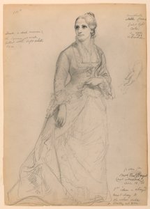 Mrs. Rutherford B. Hayes in piedi, con studio separato della mano sinistra da Daniel Huntington