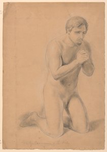 Figura maschile nuda, studio per "Comunione dei malati" da Daniel Huntington
