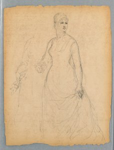 Schizzo per ritratto di una donna in piedi da Daniel Huntington