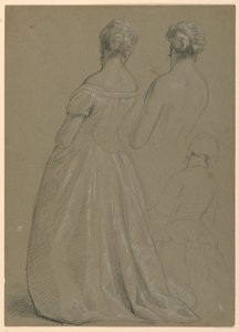 Studi di donna in piedi per "La corte repubblicana" (Giornata di ricevimento di Lady Washington)