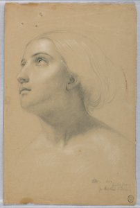 Studio per la testa della Misericordia in "Cristiana e i suoi figli" da Daniel Huntington