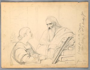 Studio per "Lezione sacra" da Daniel Huntington