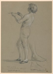 Studio di ragazzo che tiene un vassoio per "La corte repubblicana" (Giornata di ricevimento della signora Washington) da Daniel Huntington