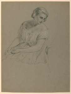 Studio di donna seduta per "La corte repubblicana" (Giorno di ricevimento di Lady Washington) da Daniel Huntington