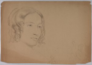 Studio della testa di una donna da Daniel Huntington