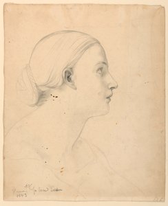 Studio della testa di una donna per "Lezione sacra" da Daniel Huntington