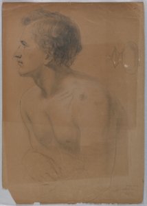 Studio di un giovane uomo di profilo per "Il tributo della moneta" da Daniel Huntington