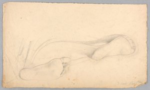 Studio dei piedi di una donna sdraiata da Daniel Huntington