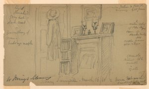 La Biblioteca di Washington Irving a Sunnyside da Daniel Huntington