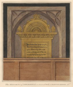 Piastra di ottone per John Burnell dalla Chiesa di Drayton da Daniel Lysons